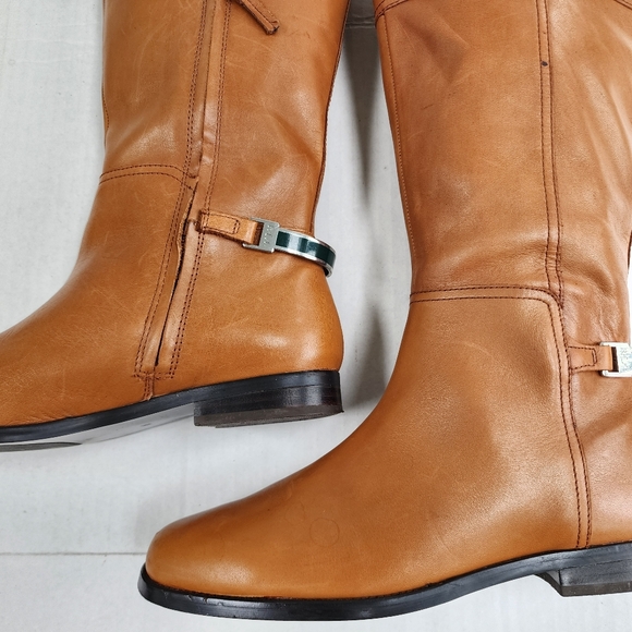 1 Day Sale Ralph Lauren Berna Bo CSL Polo Tan Vachetta Leather Tall Riding Boots - Picture 11 of 16